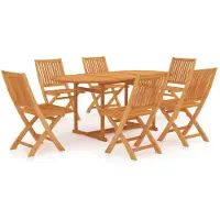 vidaXL Ensemble de jardin 7 pièces teck massif