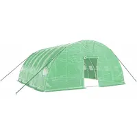vidaXL Serre avec cadre en acier vert 36 m² 6x6x2,85 m
