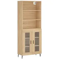 vidaXL Highboard chêne Sonoma 69,5x34x180 cm Matériau dérivé du bois