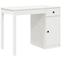vidaXL Bureau blanc 100x50x75 cm pin massif