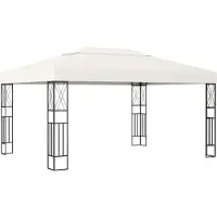 vidaXL Pavillon 3×4 m Crème Tissu