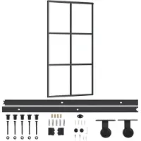 vidaXL Porte coulissante avec ferrure verre ESG & aluminium 102x205 cm