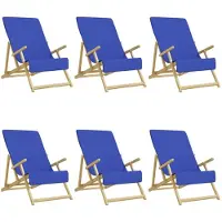vidaXL Serviettes de plage 6 pcs bleu royal 60x135 cm tissu 400 GSM