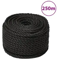 vidaXL Corde de travail Noir 16 mm 250 m polypropylène