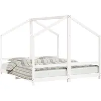 vidaXL Lit d'enfant blanc 2x(90x200) cm Pin massif