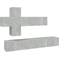 vidaXL Ensemble d'armoires TV 7 pièces gris béton Bois composite