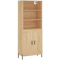 vidaXL Highboard chêne Sonoma 69,5x34x180 cm Matériau dérivé du bois