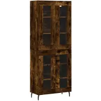 vidaXL Highboard chêne fumé 69,5x34x180 cm bois composite