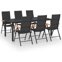 vidaXL Ensemble de jardin 7 pièces noir et brun