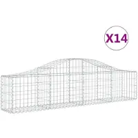 vidaXL Gabions 14 pcs voûtés 200x30x40/60 cm fer galvanisé