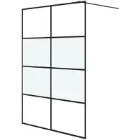 vidaXL Paroi de douche pour passage piétonnier noir 140x195 cm semi-mat ESG