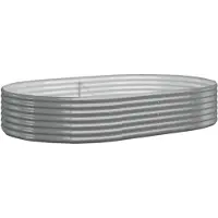vidaXL Lit surélevé Acier revêtu par poudre 214x140x36 cm Gris