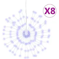 vidaXL Illuminations de Noël Feux d'artifice 8 pcs 140 LEDs bleu 17 cm