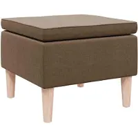 vidaXL Tabouret avec pieds en bois Marron Tissu