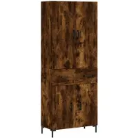 vidaXL Highboard chêne fumé 69,5x34x180 cm bois composite