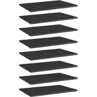 vidaXL Panneaux bibliothèque 8 pcs Noir brillant 60x40x1,5cm Aggloméré