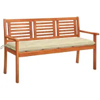 vidaXL banc de jardin 3 places avec support 150 cm en bois massif d'eucalyptus
