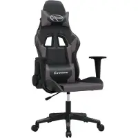 vidaXL Chaise de jeu noir et gris similicuir