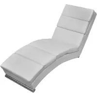 vidaXL Chaise longue Blanc Similicuir