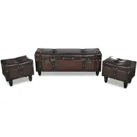 vidaXL Ensemble de bancs de rangement 3 pcs Marron