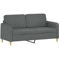 vidaXL Canapé à 2 places Gris foncé 140 cm Tissu