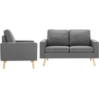 vidaXL Ensemble de canapés 2 pcs Tissu Gris clair
