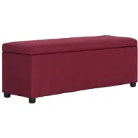 vidaXL Banc avec compartiment de rangement 116 cm Bordeaux Polyester