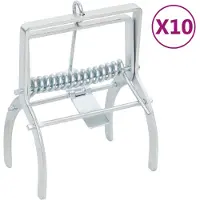 vidaXL Pièges À Taupes 10 Pcs Argenté Acier Galvanisé