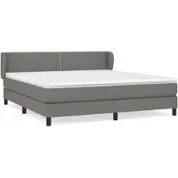 vidaXL Lit boxspring avec matelas gris foncé 180x200 cm Tissu