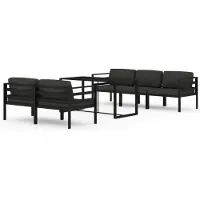 vidaXL Ensemble salon de jardin 6 pièces avec coussins Aluminium Anthracite