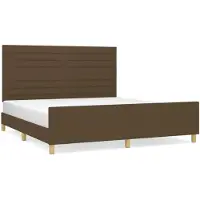 vidaXL Cadre de lit sans matelas brun foncé 180x200 cm Tissu