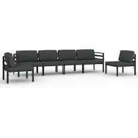 vidaXL Ensemble salon de jardin 6 pièces avec coussins Aluminium Anthracite