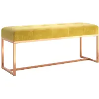 vidaXL Banc Jaune moutarde 110x36x45 cm Velours