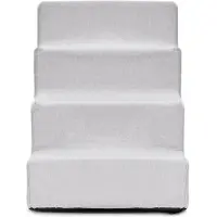 Springos Escalier pour animaux - - 4 marches - Gris - Mousse haute densité 30D - Charge 25 kg