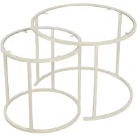 Skye Decor , ensemble de tables gigognes de haute qualité (3 pièces) - Chêne saphir, beige, 100% métal