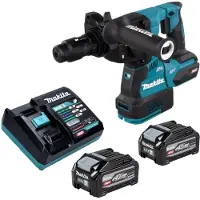 Makita Marteau perforateur sans fil HR 002 GU201 40 V max. 2,9 J SDS plus Brushless + 2 batteries 4,0 Ah + chargeur