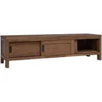 vidaXL Meuble TV , 110 x 30 x 30 cm, bois massif teck, finition naturelle