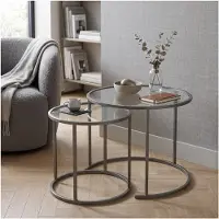 Skye Decor , ensemble de tables gigognes de haute qualité (3 pièces) - Design gris, 100% métal