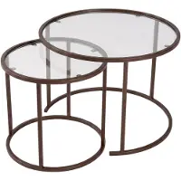 Skye Decor , ensemble de tables gigognes de haute qualité (3 pièces) - Chêne saphir, 100% métal