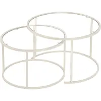 Skye Decor , ensemble de tables gigognes de haute qualité (3 pièces) - Beige, 100% verre et métal