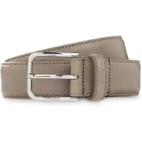 BOSS Ceinture Business en cuir avec boucle en argent poli