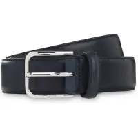 BOSS Ceinture Business en cuir avec boucle en argent poli