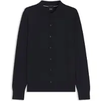 BOSS Cardigan en laine vierge à col polo