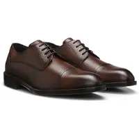 BOSS Derbies en cuir grainé à bout rapporté