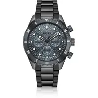 BOSS Chronomatix montre en acier plaqué noir à cadran monogrammé