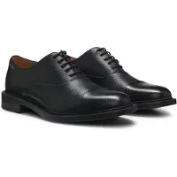 HUGO Chaussures Oxford en cuir grainé à bout droit