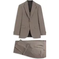 BOSS Costume trois pièces Regular en sergé de laine vierge