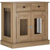 vidaXL Meuble pour cage de chien, style artisan, chêne, 80 x 47,5 x 80 cm, matériau composite bois