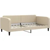 vidaXL Lit de jour avec matelas Crème 100x200 cm Tissu