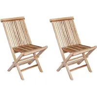 vidaXL : 2 chaises de jardin pliantes, bois massif teck, couleur naturelle